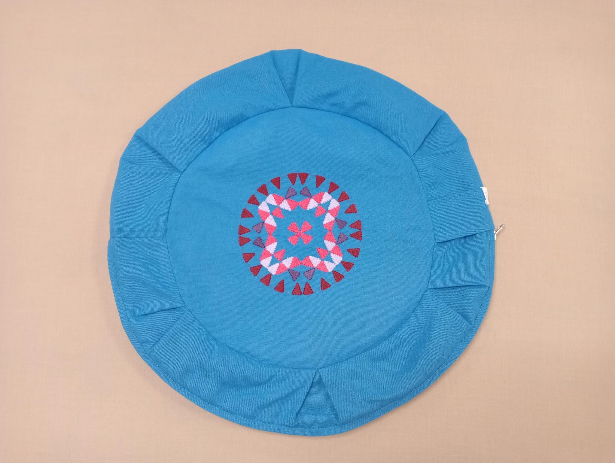Funda de zafu de meditación de algodón con bordado y cremallera · foto 1 de 6