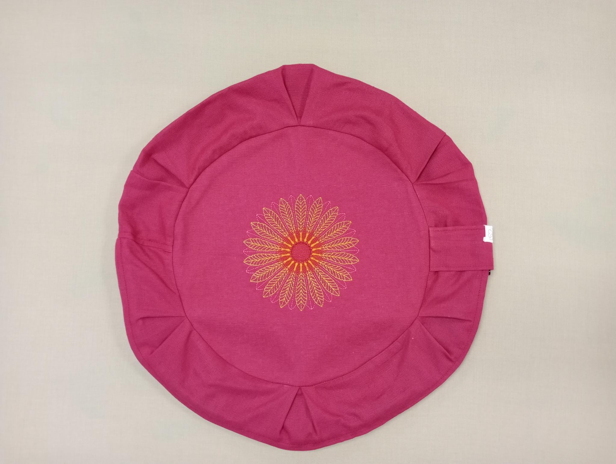 Funda de zafu de meditación de algodón con bordado y cremallera · foto 2 de 6